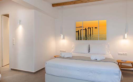 The bedroom of the deluxe junior suite